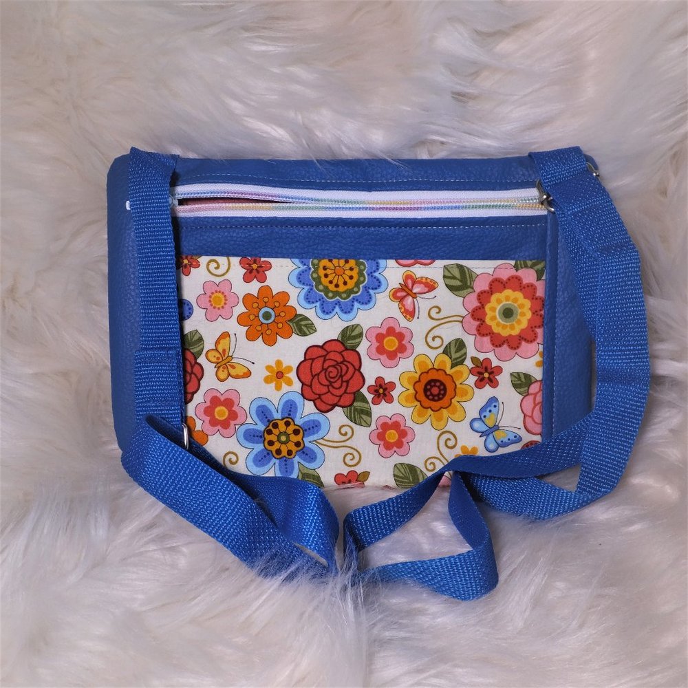 Blue floral Small crossbody bag purse